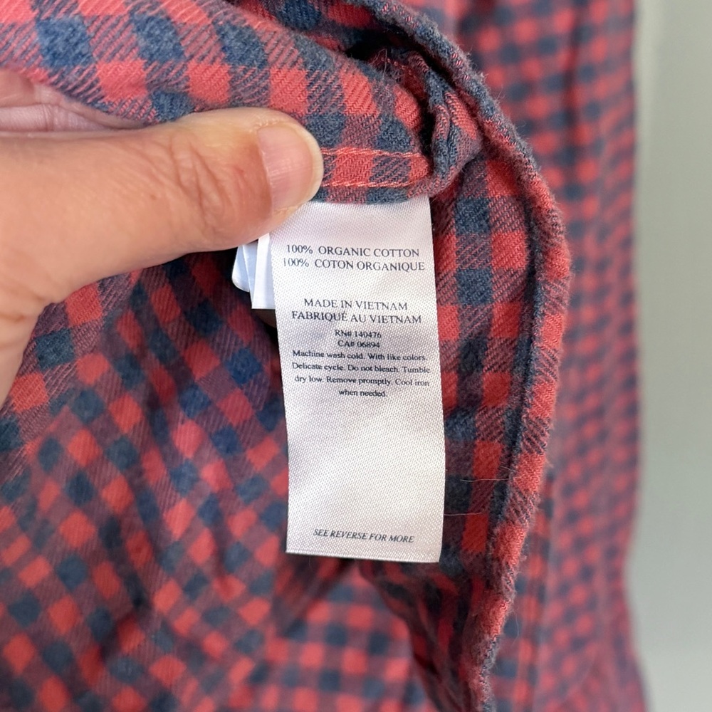 Faherty Stretch Seaview Flannel Shirt Blue Pink‎ Gingham Plaid Cotton Size XXL - Picture 10 of 10
